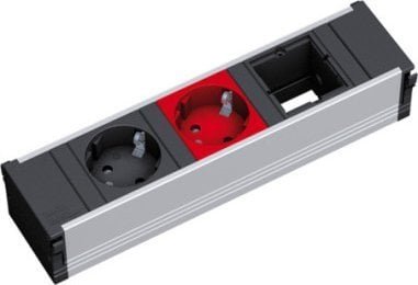 BACHMANN CONI 1xCEE7/3 1xCEE7/3 czerwony, gniazdo z uziemieniem 1x czarny + 1x czerwony