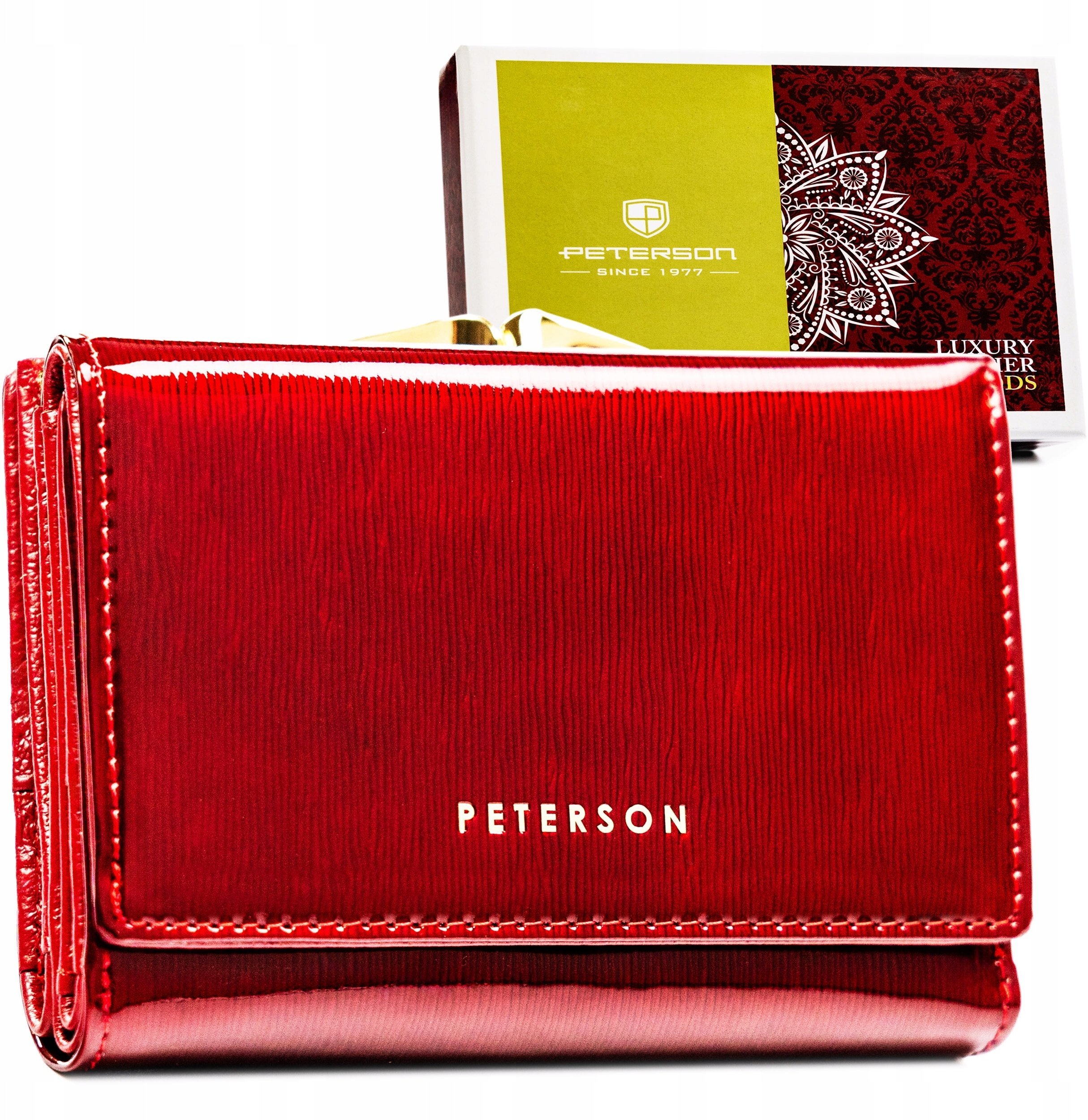 Peterson Portfel damski lakierowany czerwony RFID 15-09-SH