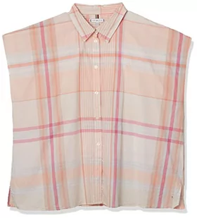 Tommy Hilfiger Damska koszula CRV CO Relaxed NS Casual, Lg Madras/Sunset Peach, 50, Lg Madras/Sunset Brzoskwinia - Koszule damskie - miniaturka - grafika 1