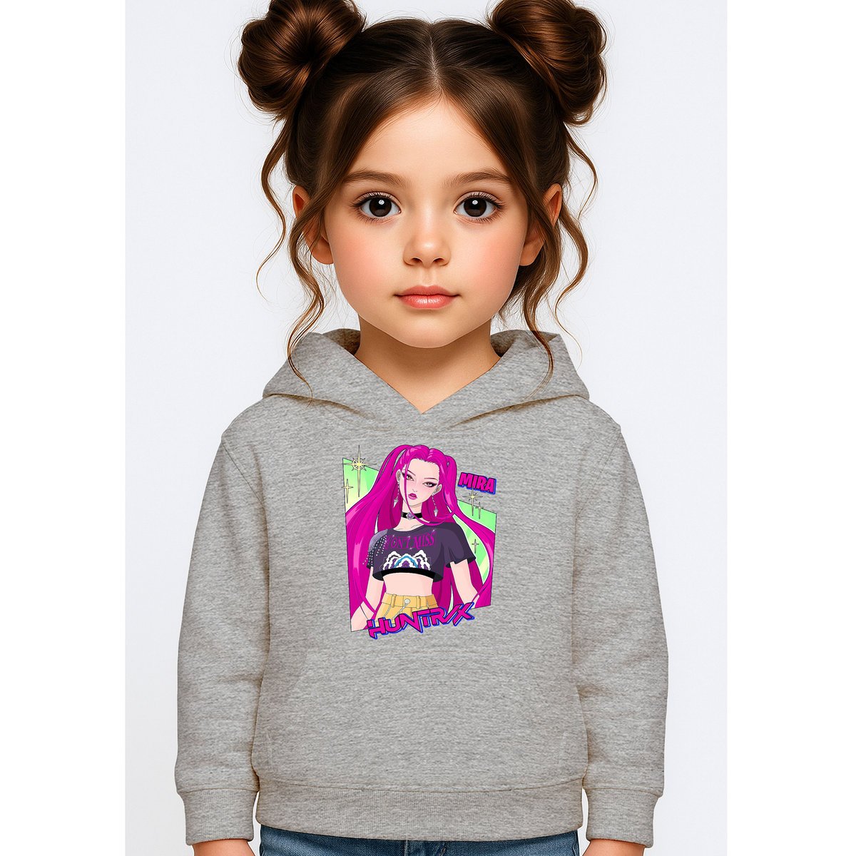 BLUZA DZIECIĘCA HUNTRIX MIRA KPOP 110-116 Z KAPTUREM BAWEŁNIANA JAKOŚĆ