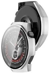 Bizon Etui ze szkłem do zegarka Case+Glass Watch do Huawei Watch GT5 Pro 46 mm satynowe srebrne - Akcesoria do smartwatchy - miniaturka - grafika 1