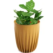 Donice - Doniczka plastikowa Mira śr.25 cm musztardowa Lamela - miniaturka - grafika 1