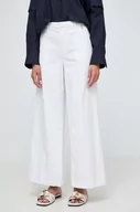 Spodnie damskie - Patrizia Pepe spodnie damskie kolor biały szerokie high waist 2P1577 D076 - miniaturka - grafika 1