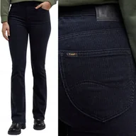 Spodnie damskie - Lee BREESE BOOT BOOTCUT Black CZARNE ROZSZERZANE DAMSKIE SZTRUKSY W27 L31 - miniaturka - grafika 1