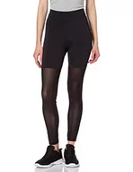 Legginsy - Urban Classics Damskie legginsy z wysokim stanem, przezroczyste spodnie sportowe Tech Mesh dla kobiet z wstawkami z siateczki na nogawce, rozmiary XS - 5XL, czarny, S - miniaturka - grafika 1