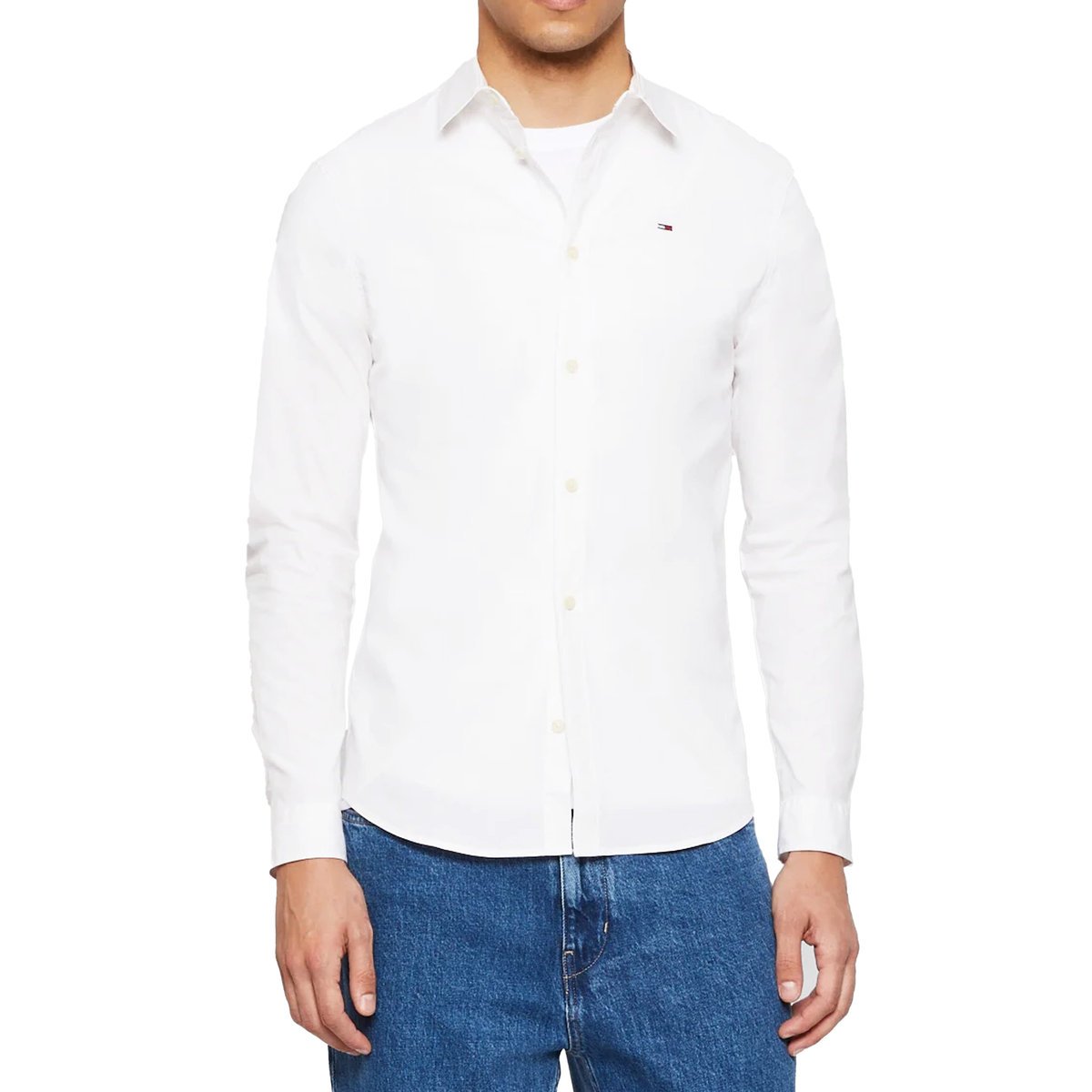 Koszula męska Tommy Hilfiger SLIM LINEN COTTON SHIRT MW0MW17646100 S