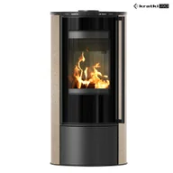 Piece wolnostojące - Piec stalowy ERIK fi 150 5,5kW ozdobna ceramika GOLD SATIN czarny domykanie - miniaturka - grafika 1