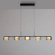 Lampy sufitowe - Paul Neuhaus Lampa wisząca LED Rika, czarna, szkło, ściemniana - miniaturka - grafika 1