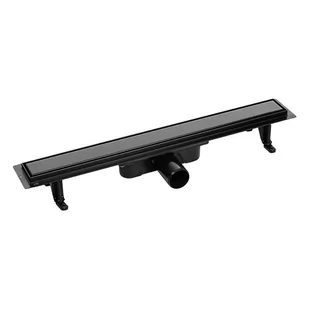 Laveo Basso odpływ liniowy 70 cm ruszt odwracalny czarny COB770D - Odpływy liniowe - miniaturka - grafika 1