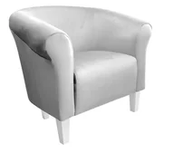 Fotele - ATOS Fotel Milo  MG39 nogi białe szary - miniaturka - grafika 1