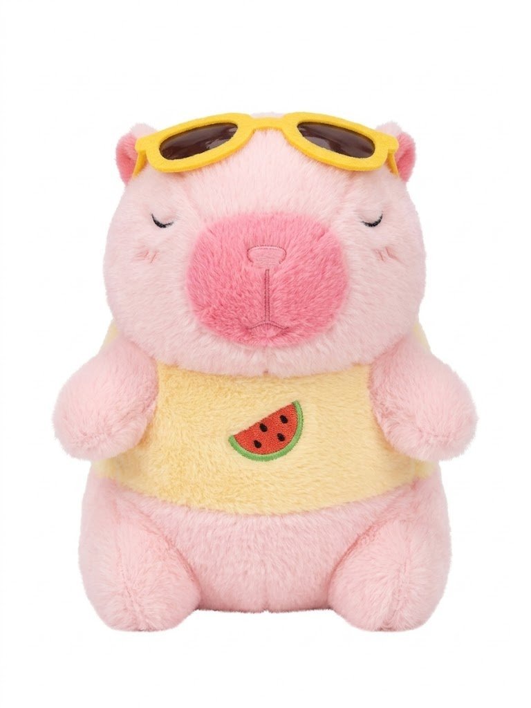 Pluszowy Różowy Chomik Przytulanka z Arbuzem i Okularami 25cm