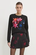 Bluzy damskie - Desigual bluza bawełniana LADY damska kolor czarny z aplikacją 24WWSK16 - miniaturka - grafika 1