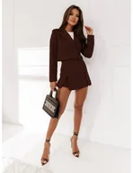 Komplety damskie - Komplet marynarka i spódnicospodnie LORIN - czekoladowy - miniaturka - grafika 1