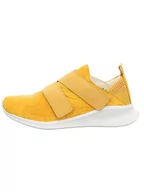 Kapcie damskie - Think! Skórzane slippersy "Waiv" w kolorze żółtym - miniaturka - grafika 1