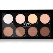 Bronzery i konturowanie twarzy - NYX Professional Makeup Professional Makeup Highlight & Contour PRO paletka do konturowania twarzy 8 x 2,7 g - miniaturka - grafika 1