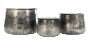 3 szt. DONICA OTIS kolor srebrny METALOWA - Donice - miniaturka - grafika 1