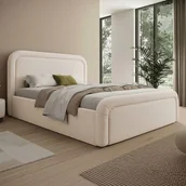 Łóżka - Łóżko tapicerowane z pojemnikiem SFG0154 140x200 Boucle Cream #33 - miniaturka - grafika 1