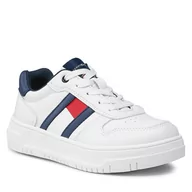 Buty dla dziewczynek - Sneakersy Tommy Hilfiger T3X9-33115-1355 M Off White/Blue A473 - miniaturka - grafika 1