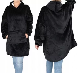Ciepła Bluza Xxl Koc Oversize Czarna 2W1 Zima - Koce - miniaturka - grafika 1