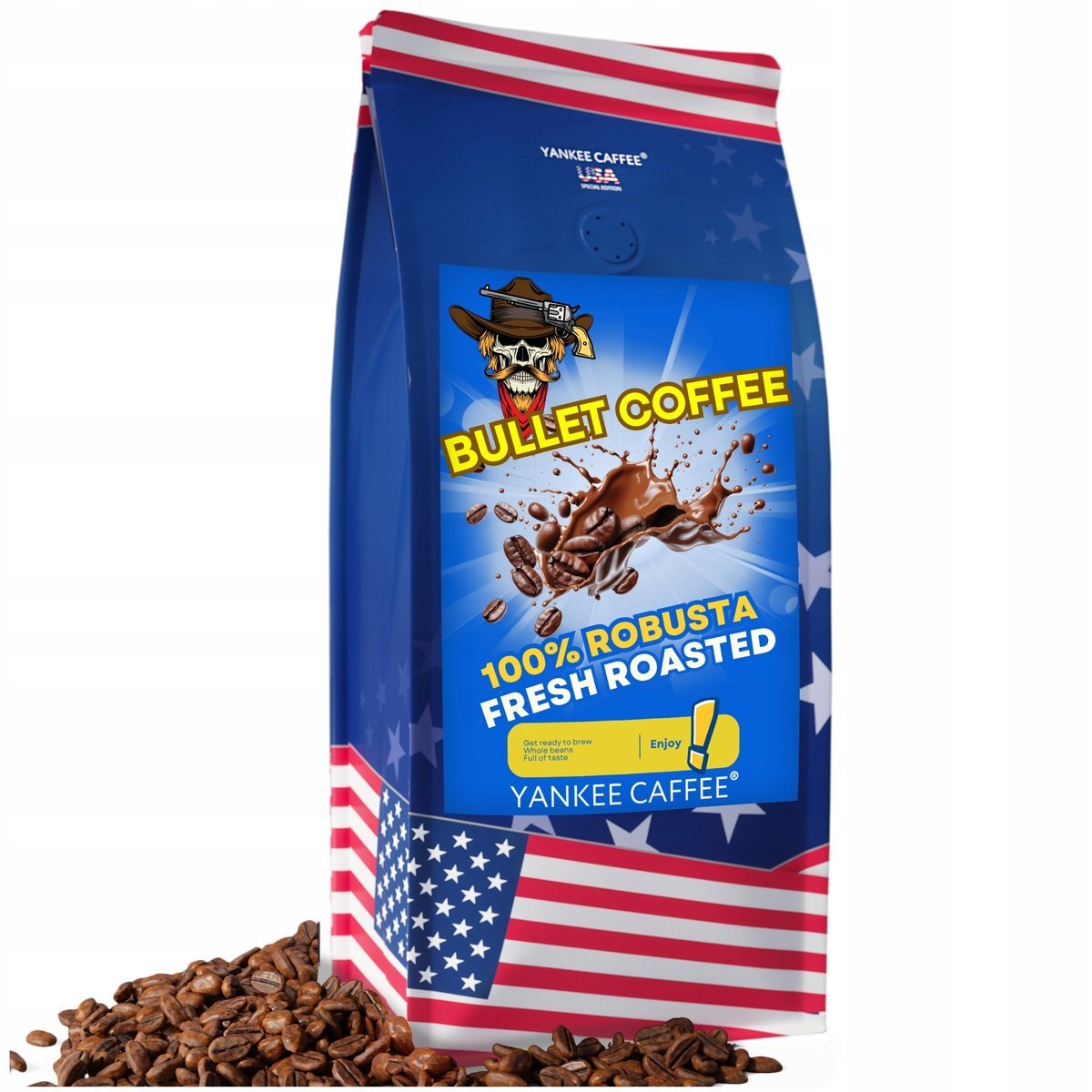 Kawa ziarnista do ekspresu 1kg Świeżo palona 100% Robusta BULLET COFFEE
