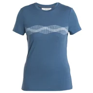 Koszulki sportowe damskie - Damska koszulka Icebreaker Women Merino 150 Tech Lite III SS Tee Mountain Lines Rozmiar: M / Kolor: niebieski - miniaturka - grafika 1