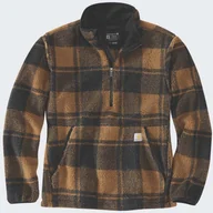 Bluzy męskie - Polar Carhartt Fleece Pullover BrownBlack Plaid - miniaturka - grafika 1
