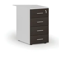 Szafki biurowe - Kontenerek biurowy z szufladami dostawny PRIMO WHITE, 4 szuflady, biały/wenge - miniaturka - grafika 1