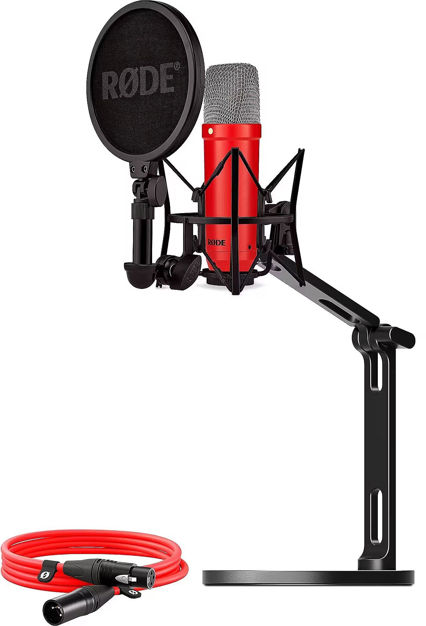 Mikrofon Rode NT1 Signature czerwony + kabel XLR + statyw biurkowy BUROINT1RD