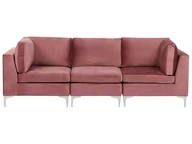 Sofy i kanapy - Sofa modułowa 3-osobowa welurowa różowa EVJA - miniaturka - grafika 1