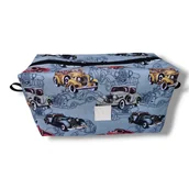 Kosmetyczki, organizery i kuferki - Kosmetyczka męska wodoodporna saszetka podróżna etui organizer retro auta - miniaturka - grafika 1