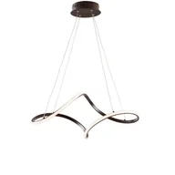 Lampy sufitowe - Dana lampa wisząca LED z metalu i brązowego aluminium, regulowane kable, 65x38 cm - miniaturka - grafika 1