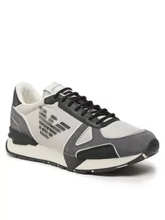 Sneakersy męskie - Emporio Armani Sneakersy X4X289 XM499 S713 Szary - grafika 1