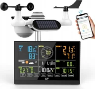 Stacje pogodowe - LFF Radiowa stacja pogodowa czujniki zewnętrzny deszczomierz Wi-Fi LCD nowa - miniaturka - grafika 1