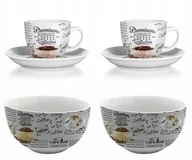 Filiżanki - FILIŻANKA + MISKA komplet śniadaniowy w KAWA na 2 osoby obiadowy prezent - miniaturka - grafika 1