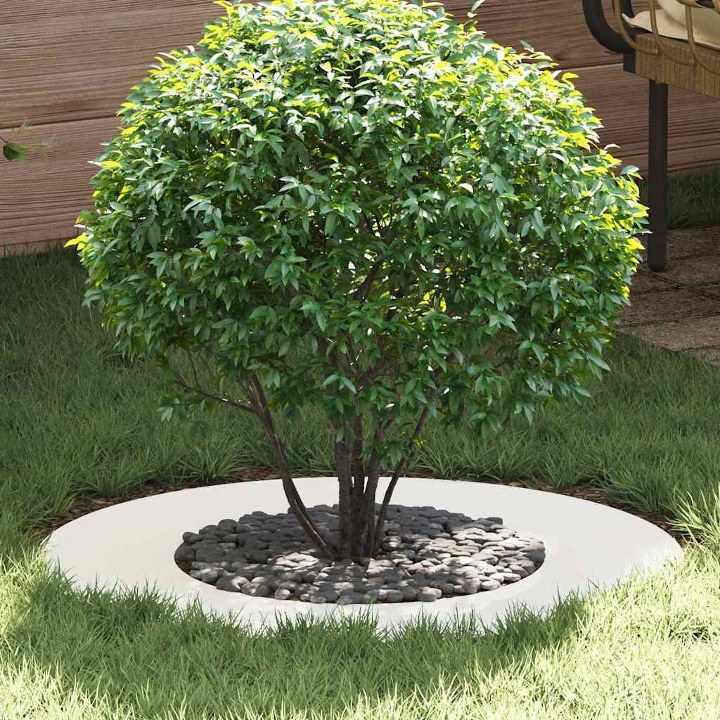 vidaXL Płaski pierścień drzewny , 5 sztuk, biały, Ø40/70 cm, stal.