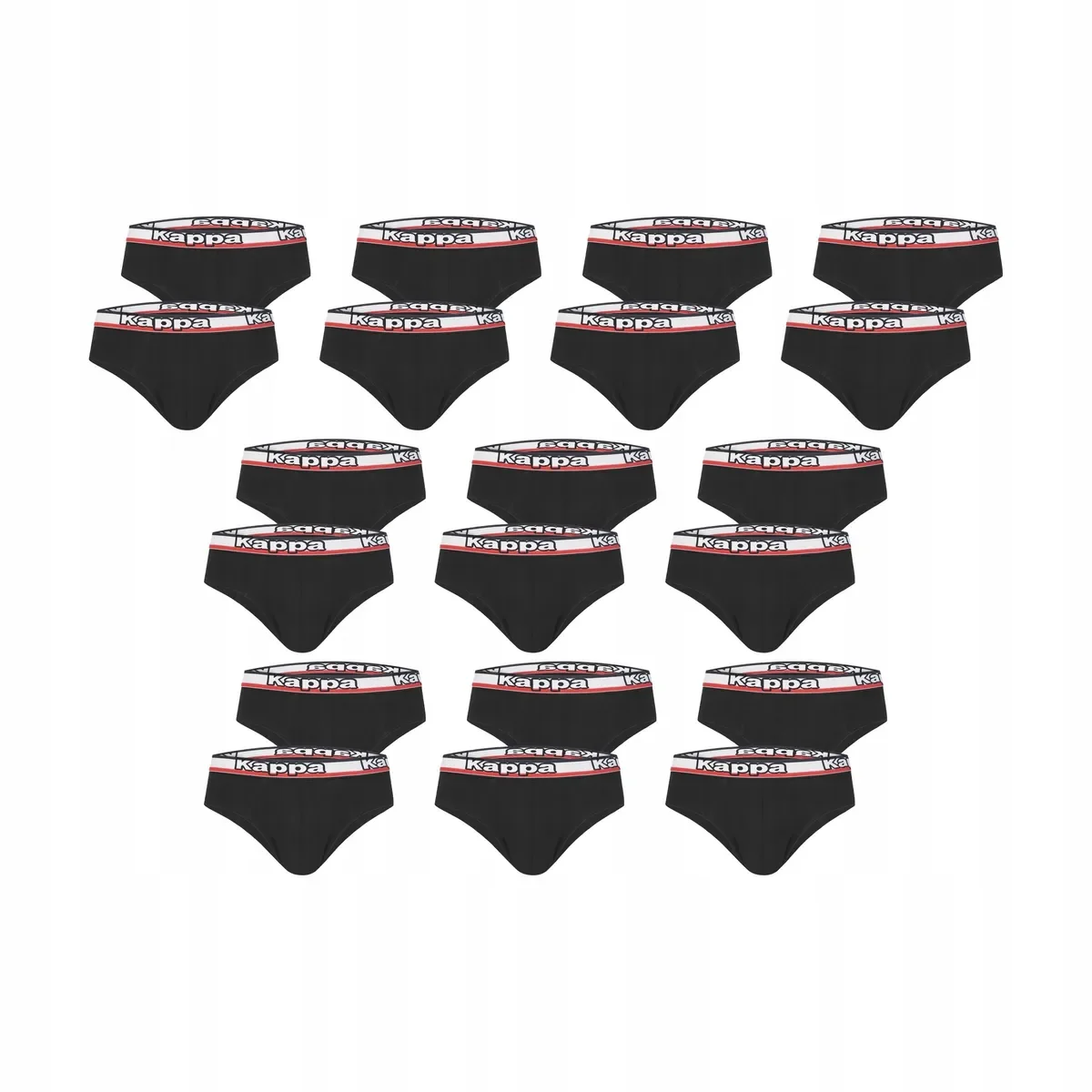 10-PAK Slipy KAPPA K1114 bawełniane 2-pack czarne sportowe do treningu 2XL