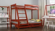 Łóżka dla dzieci i młodzieży - Łóżko piętrowe, WNM Group, Theo T1, 2 szuflady, Palisander, 207x147 cm - miniaturka - grafika 1