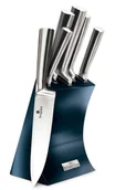 Noże - Nowoczesny kompet 5 noży w bloku morski 60cm S8-A22 - miniaturka - grafika 1
