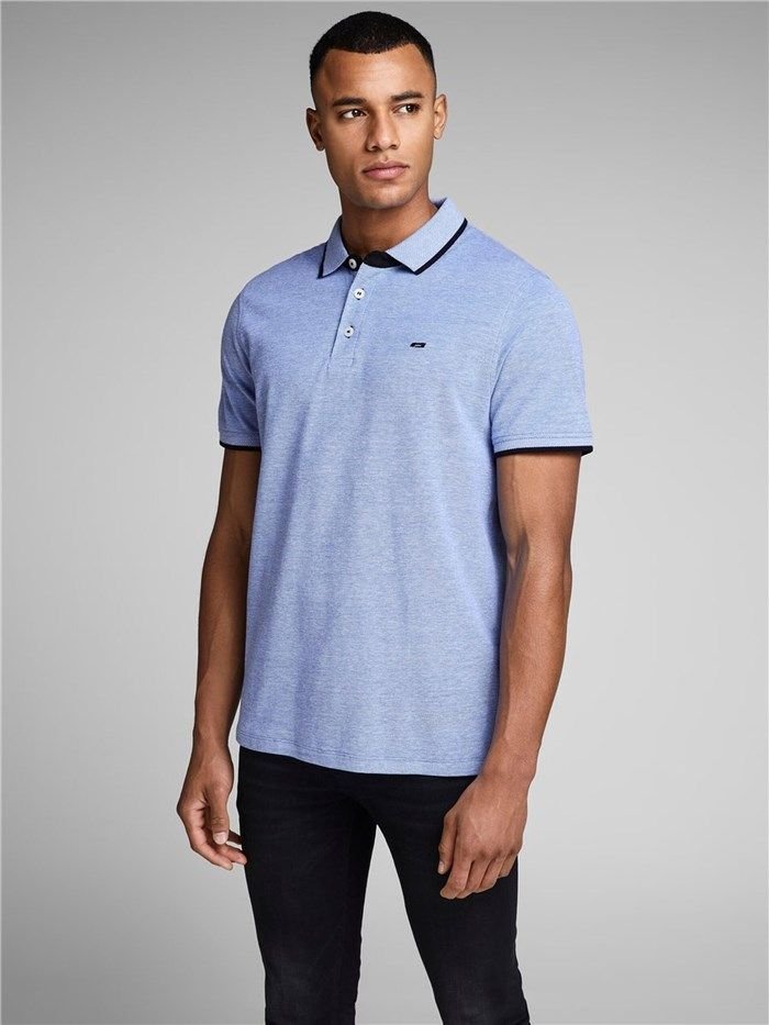 polo uomo jack and jones 12136668 paulos bright cobalt