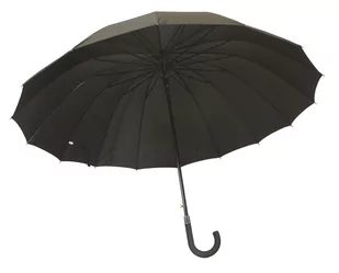 Bardzo mocny olbrzymi parasol męski XXL 130CM 16-drutowy, CZARNY - Parasole - miniaturka - grafika 1
