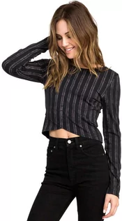 Bluzki dla dziewczynek - RVCA WOODLAND black koszulka damska z długimi rękawami - S - grafika 1