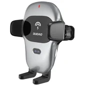 Uchwyty samochodowe do telefonów - Dudao uchwyt samochodowy z wbudowaną ładowarką bezprzewodową Qi 15W szary F20xs-gray - miniaturka - grafika 1
