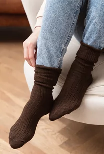 Skarpety 044-004 Brązowe (Rozmiar 35/37) - Skarpetki damskie - miniaturka - grafika 1