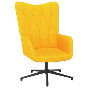 vidaXL Fotel, 62x67x97,5 cm, musztardowy żółty, obity tkaniną - Fotele - miniaturka - grafika 1