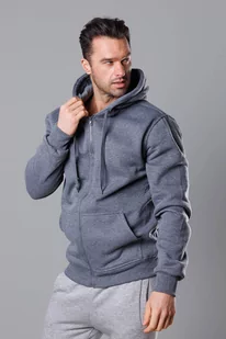 ROZPINANA BLUZA MĘSKA Z KAPTUREM CIEMNOSZARA (68B2008-5) - J.STYLE - Bluzy męskie - miniaturka - grafika 1