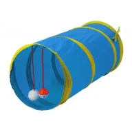 Zabawki dla kotów - Pets Collection Tunel dla kota z zabawką niebieski 51 cm - miniaturka - grafika 1