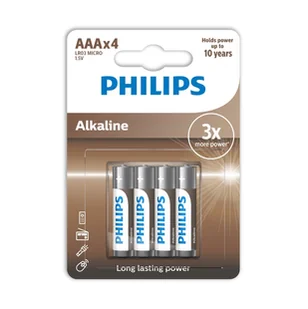Philips LR03A4B/10 bateria do użytku domowego Jednorazowa bateria AAA Alkaliczny - Baterie i akcesoria - miniaturka - grafika 1