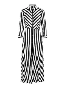 YAS Damska sukienka Yassavanna Long Shirt Dress S. Noos, Czarne/paski: w białe paski, XXL - Sukienki - miniaturka - grafika 1