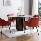 Krzesła - Zestaw 2 krzeseł z podłokietnikami - Welur i metal - Terakota - PEGA marki Pascal Morabito - miniaturka - grafika 1