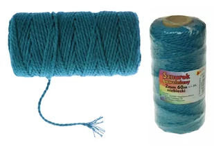 Sznurek bawełniany do makramy 60m 2mm Niebieski - Zabawki kreatywne - miniaturka - grafika 1
